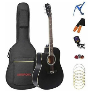 Janerock - Guitarra Para Zurdos, Guitarra Acústica Para Zu. Color Black
