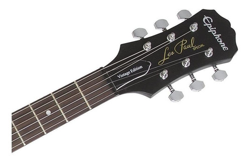 Guitarra Eléctrica Epiphone Les Paul Special Ve De Álamo Ebony Con Diapasón De Palo De Rosa - Imagen 9
