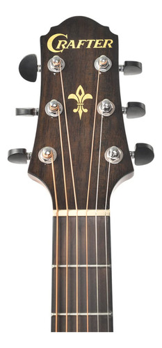 Crafter Guitars Guitarra Acústica De 6 Cuerdas, Derecha, B. Color Rayo De Sol Marrón - Imagen 4