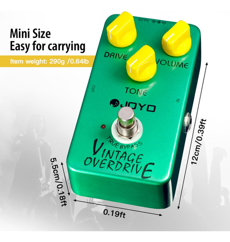 Pedal De Efecto Joyo Vintage Overdrive Jf-01 Verde - Imagen 11