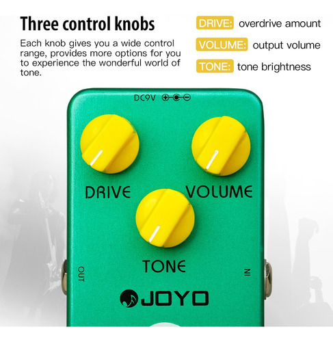 Pedal De Efecto Joyo Vintage Overdrive Jf-01 Verde - Imagen 12