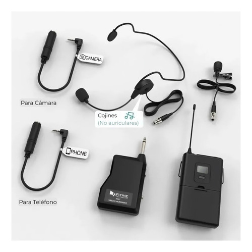 Microfono Lavalier Inalambrico Fifine Dslr K037b Para Cámara Color Negro - Imagen 5