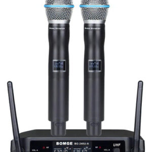 Bomge Uhf Metal Dual Handheld Micrófonos Y Sistemas Inalámbr