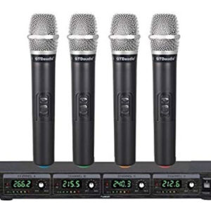 Micrófono Inalámbrico Marca Gtdaudio. 4 Pz /karaoke /negro