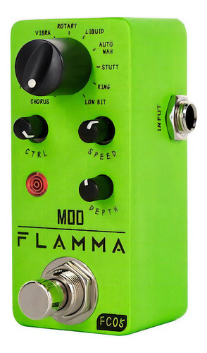 Pedal De Modulación 11 Modos Flamma Fc05 Mod Mini Color Verde Lima - Imagen 4