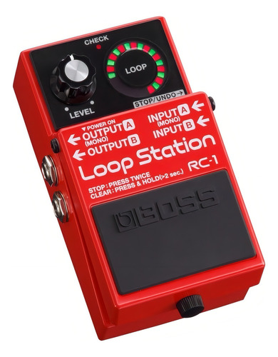 Pedal De Efecto Boss Loop Station Rc-1 Rojo - Imagen 3