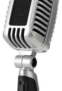 Carol Micrófono Vocal Clásico Retro Dinámico, Estilo Vin. Color Plateado