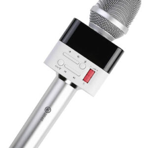 X50 - Micrófono De Karaoke Dinámico Cardioide De 2 X 13 W. Color Plata Estrellada