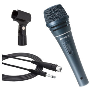 Carol Micrófono Dinámico Vocal E Instrumento Para Grabaci. Color Gris Y Azul