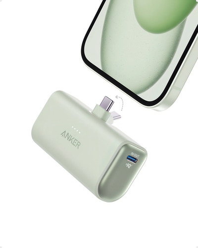 Anker Nano Powerbank 5000mah 22.5w, Para iPhone, Samsung Color Verde