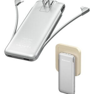 Cargador Portatil Con Cable Integrado Y Enchufe De Pared De