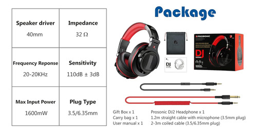 Auriculares Tipo Headset Prosonic Dj2g, Con Entradas Para Jack De 3.5mm Y 6.5mm, Tecnologia Shareport, Con Funcionalidad Ergonómica Plegable. - Imagen 5
