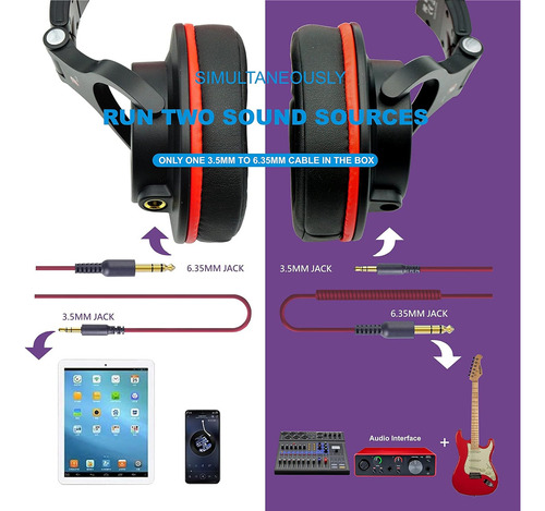 Auriculares Tipo Headset Prosonic Dj2g, Con Entradas Para Jack De 3.5mm Y 6.5mm, Tecnologia Shareport, Con Funcionalidad Ergonómica Plegable. - Imagen 6