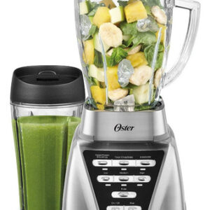 Licuadora Oster Pro 1200 Jarra Vidrio+ Vaso Batidos Color Plateado 110v