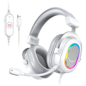 Auriculares Fifine Ampligame H6 7.1 Rgb Para Jugadores, Color Blanco