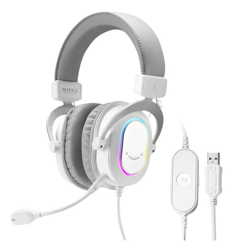 Auriculares Fifine Ampligame H6 7.1 Rgb Para Jugadores, Color Blanco - Imagen 4