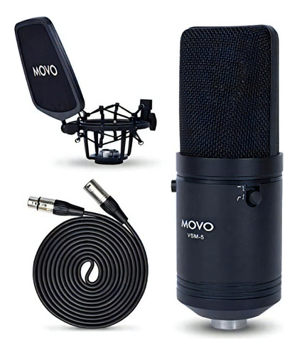 Movo Vsm-5 Micrófono De Condensador Cardioide De Estudio Xlr