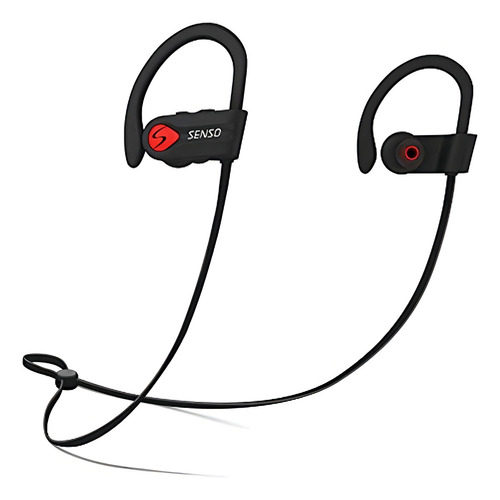 Producto Generico - Senso Auriculares Bluetooth, Los Mejore. Color Black/red