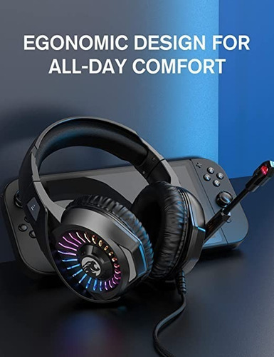 Audífonos Gamer Ziumier C/ Rgb/ Mic. Negros - Imagen 3