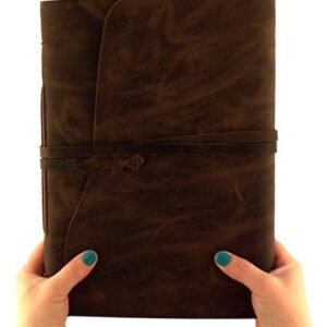 Álbum De Fotos De Álbum De Recortes De Cuero Genuino Grande