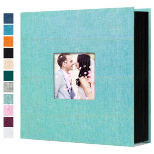 Spbapr Álbum De Fotos Grande De Lino De Tapa Dura De 4 X 6 P