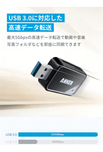 Lector De Tarjetas Sd Usb 3.0 2 En 1 De Anker Para Tarjetas - Imagen 8