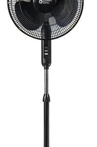 Comfort Zone Czst161btebk Ventilador De Pedestal 16'' Cantidad De Aspas 3 Color De La Estructura Negro Color De Las Aspas Negro Diámetro 40640 Cm Material De Las Aspas Plástico