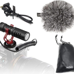 Micrófono De Video Externo Movo Vxr-10 Para Cámara Color Negro