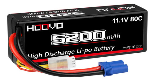 Hoovo 3s 11.1v Lipo Batería 5200mah 80c Hard Case Battery Co - Imagen 3