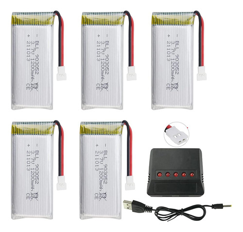 Accesorio Puoo 5pcs 3.7v 1200mah Batería Con Cargador 5 En 1