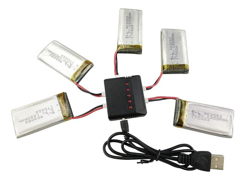 Accesorio Puoo 5pcs 3.7v 1200mah Batería Con Cargador 5 En 1 - Imagen 3