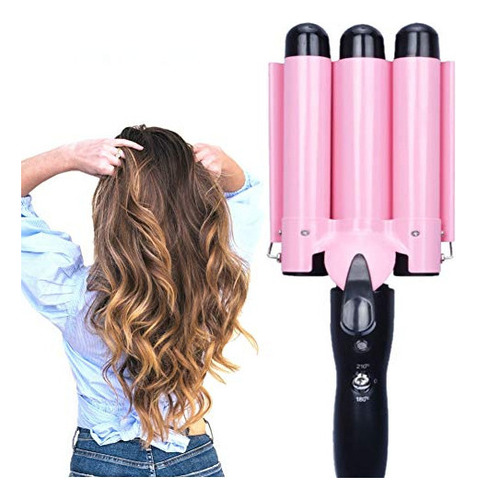 Modvica 3 Jumbo Barrel Curling Iron Wand 32mm Hair Waver Tem Color Rosa