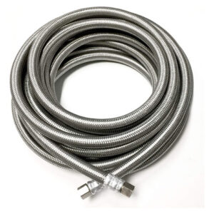 Shark Industrial Manguera Trenzada De Acero Inoxidable Para. Color Plateado