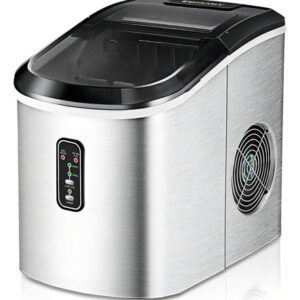 Euhomy - Máquina De Hacer Hielo, 26 Libras En 24 Horas, 9 . Color Plateado