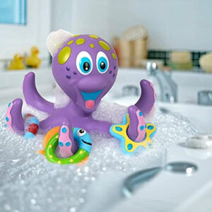 Nuby Pulpo Morado Flotante Con 3 Anillos Hoopla Juguete De B