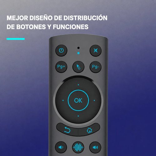 Control Universal Air Mouse G20s Pro Control Voz Smart Tv Pc Negro - Imagen 4